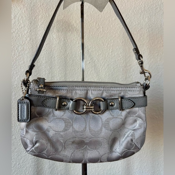 Coach Signature Wristlet with Silver Hardware - Picture 1 of 4
